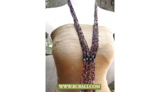 Fancy Long Braided Necklace Fashion Beading
